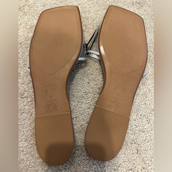 Zara Vinyl Slide Clear Sandals 39/8 NEW - Picture 2 of 2